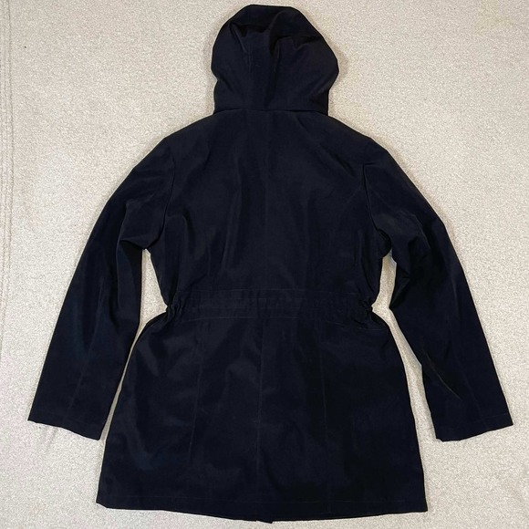 Liz Claiborne Womens Black Anorak Jacket Leopard Lining XL Drawstring Waist - Picture 12 of 12